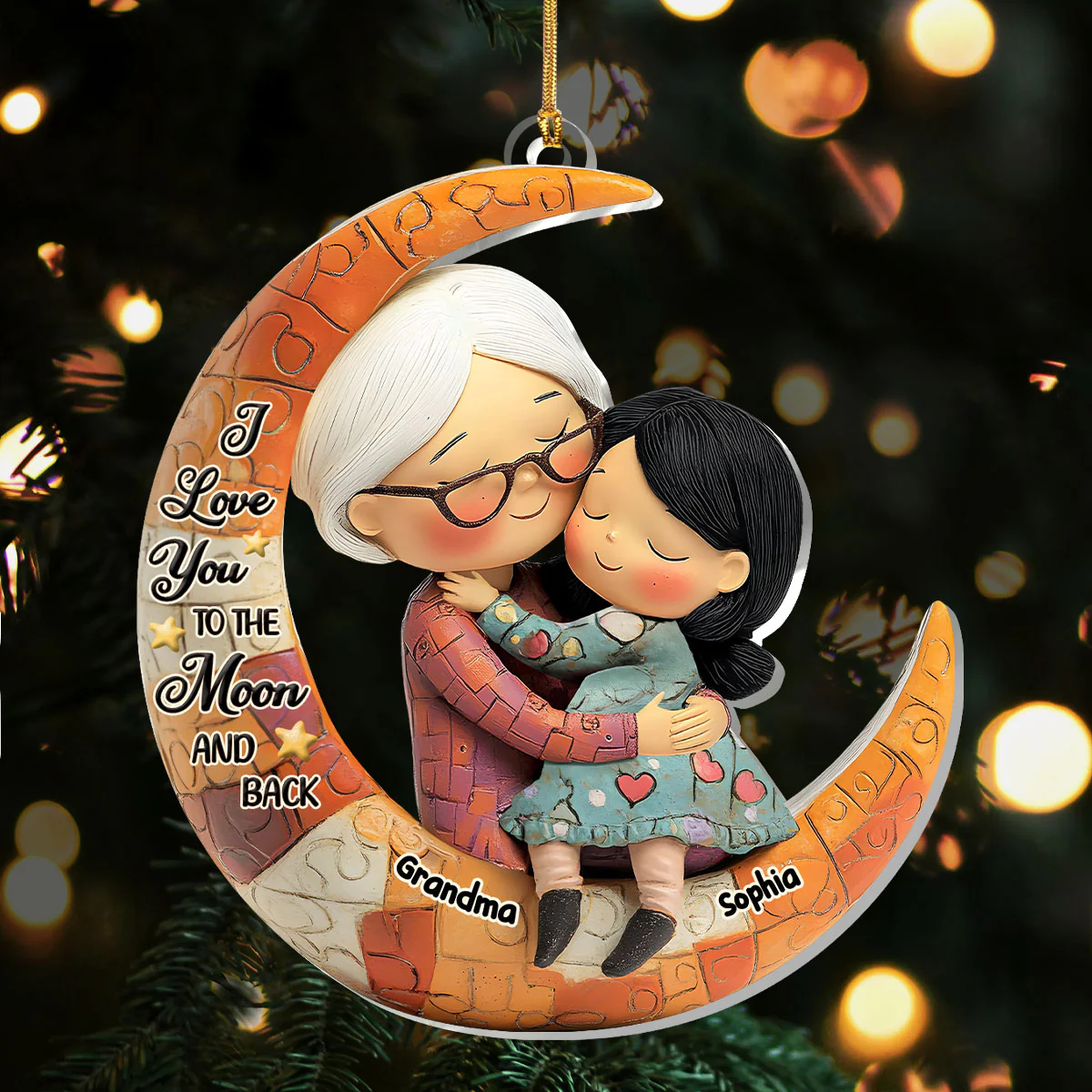 Love You To The Moon - Personalized 1-Layer Acrylic Ornament