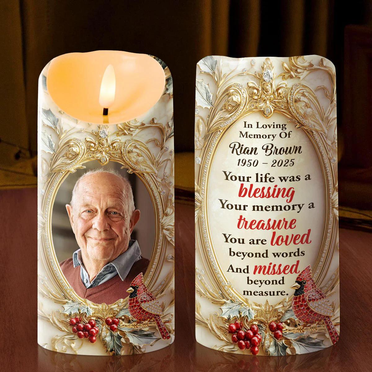 Loved Beyond Words - Personalized Flameless LED Candle