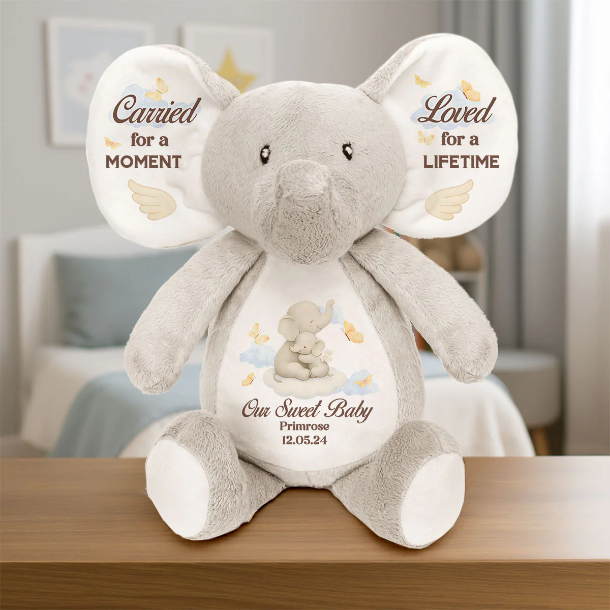 Loved For A Lifetime - Personalized Stuffed Elephant - Image 2