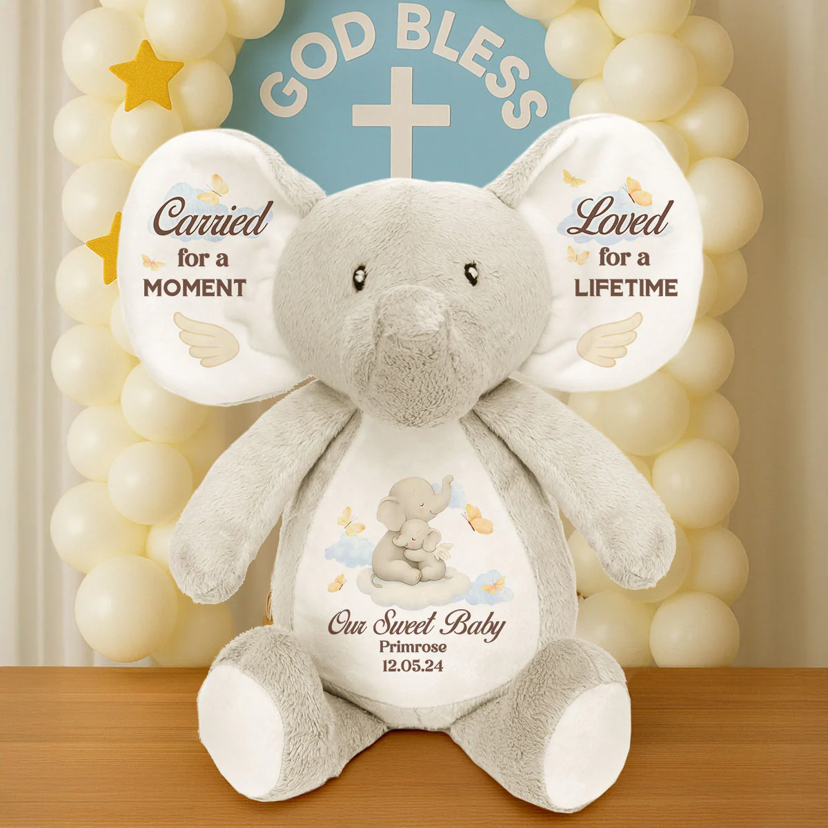 Loved For A Lifetime - Personalized Stuffed Elephant - Image 3