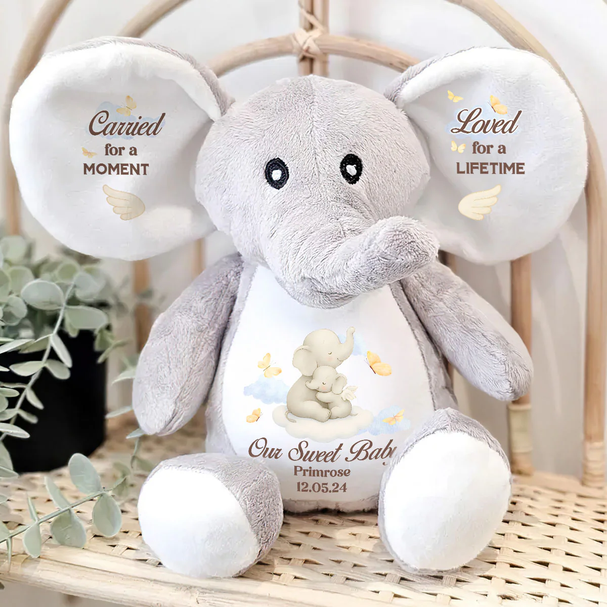 Loved For A Lifetime - Personalized Stuffed Elephant - Image 4