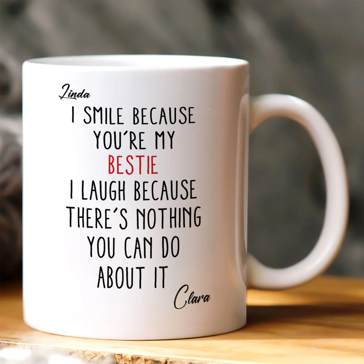 Lovely Bestie - Personalized Ceramic Coffee Mug