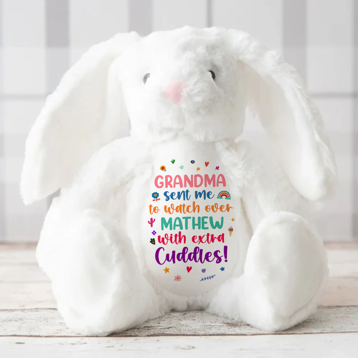 Lovely Extra Cuddles - Personalized Stuffed Bunny - Image 3