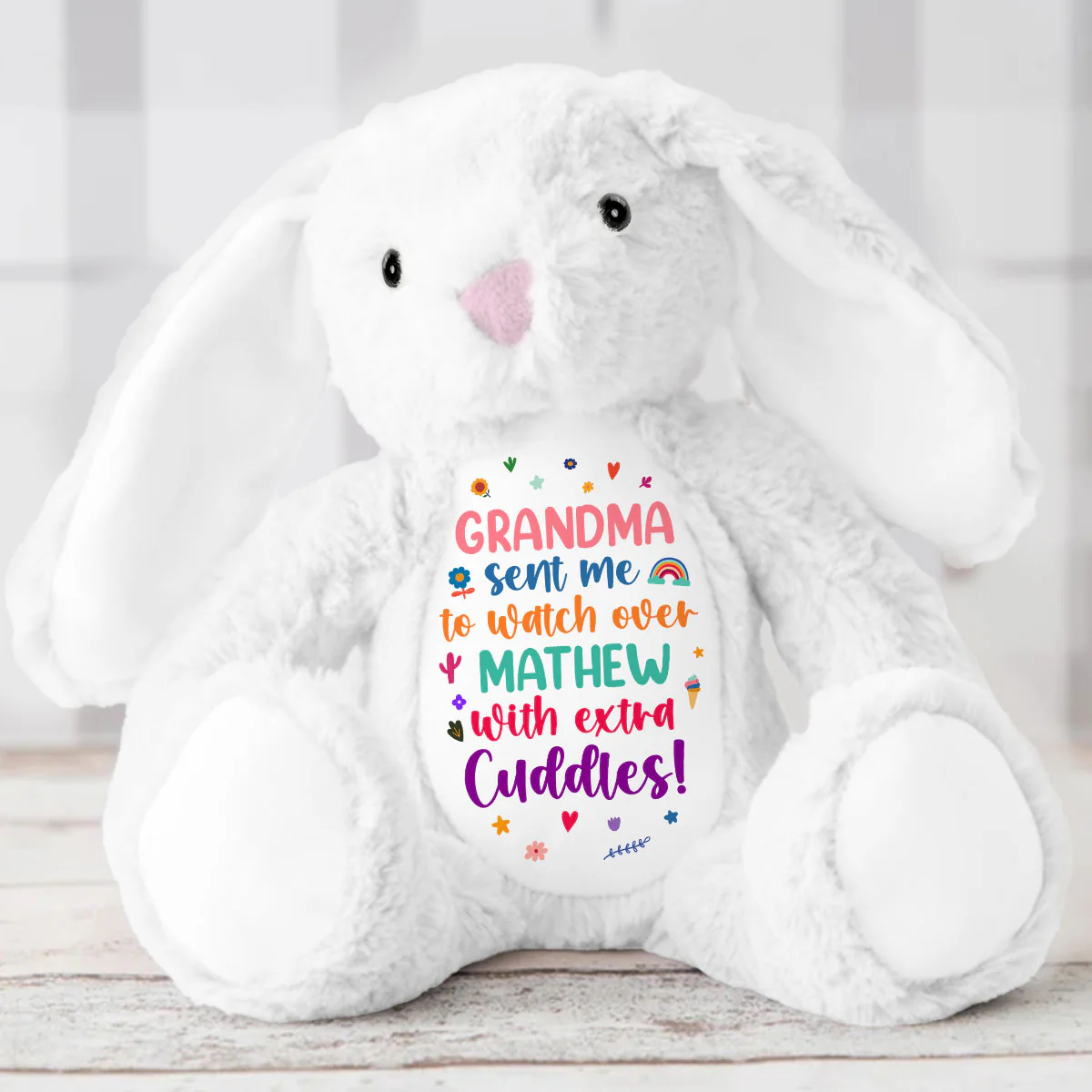 Lovely Extra Cuddles - Personalized Stuffed Bunny - Image 5