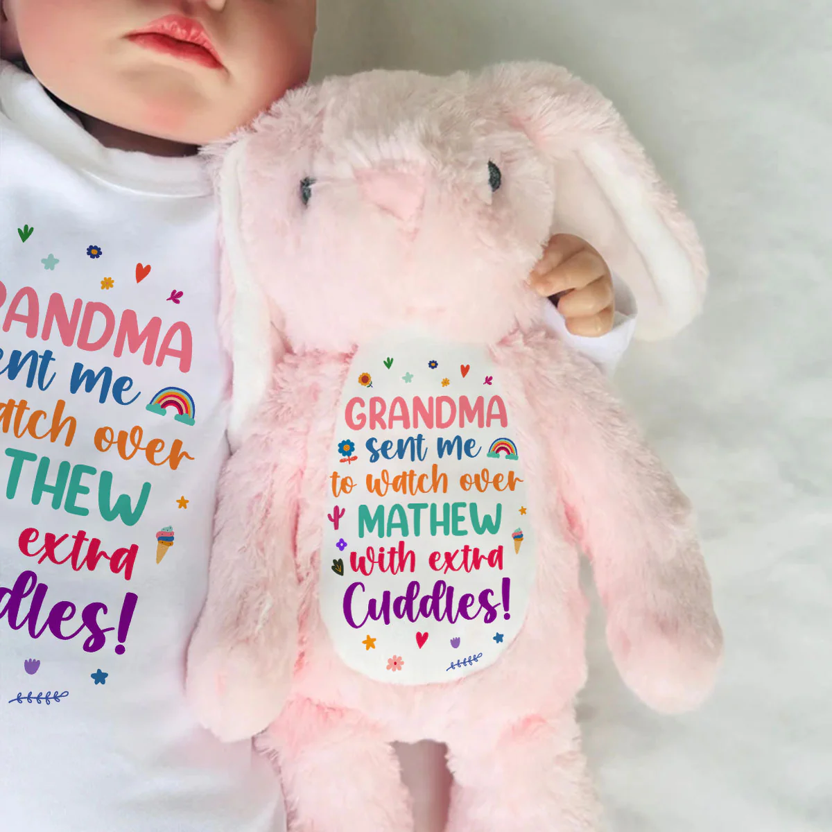 Lovely Extra Cuddles - Personalized Stuffed Bunny - Image 6
