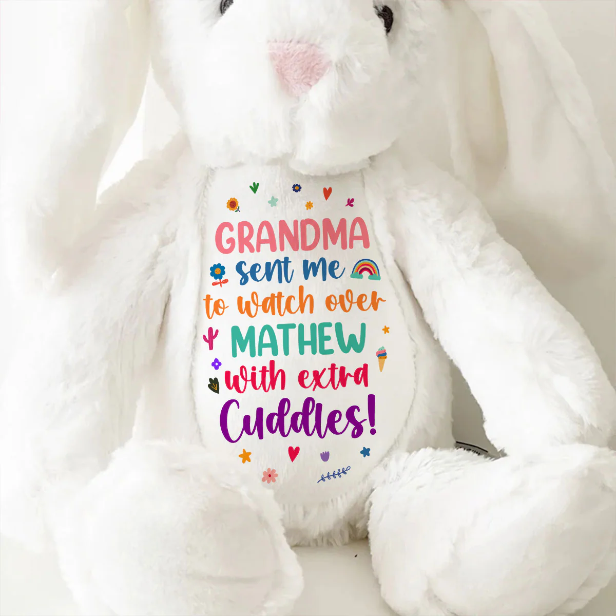 Lovely Extra Cuddles - Personalized Stuffed Bunny - Image 9