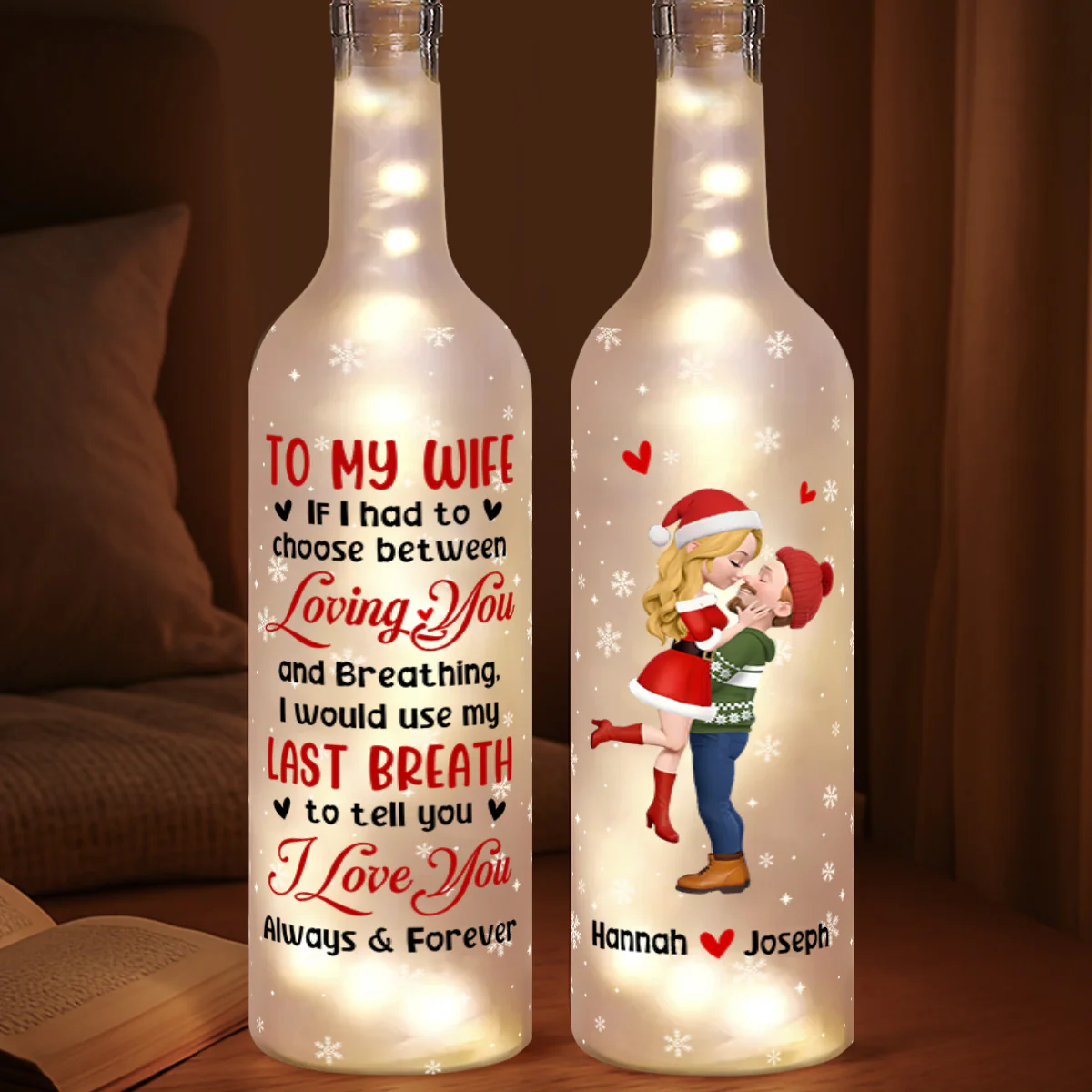 Loving You Until My Last Breath - Personalized Bottle Lamp - Image 4