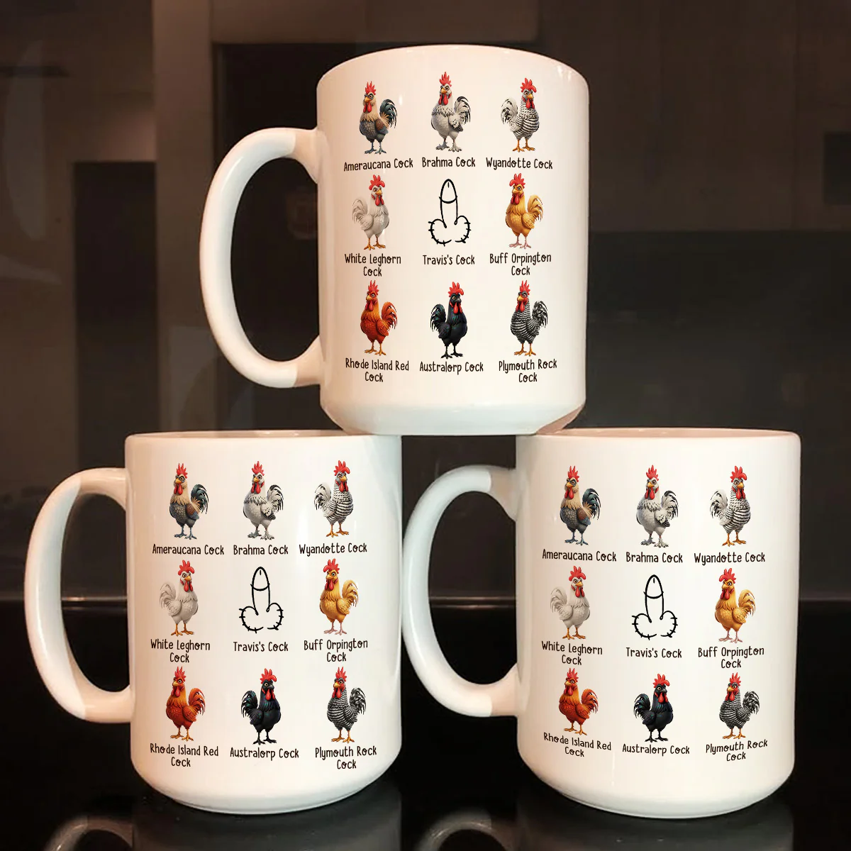 Luckily I've Got A Nice Cock - Personalized Ceramic Coffee Mug - Image 3