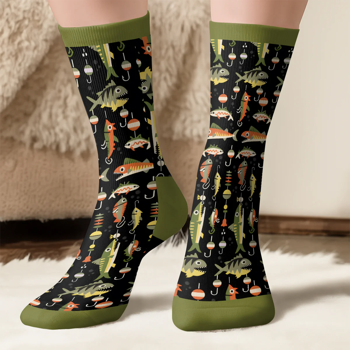 Lucky Fishing Socks - Personalized Custom Socks - Image 3