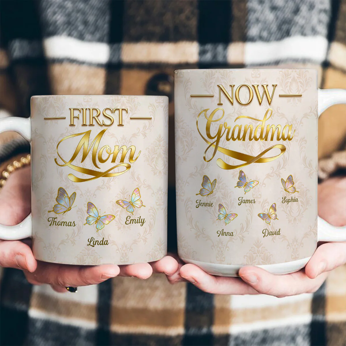Made Of Love For Grandma - Personalized Ceramic Coffee Mug - Image 3