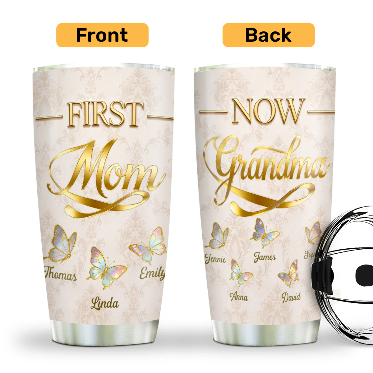 Made Of Love For Grandma - Personalized Stainless Steel Tumbler - Image 2
