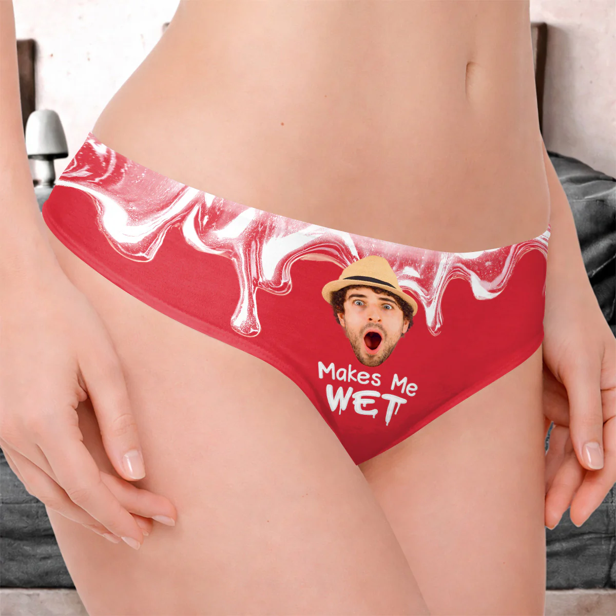 Makes Me Wet - Personalized Women's Low-waisted Brief - Image 3