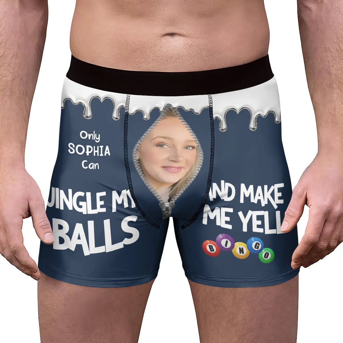 Makes Me Yell Bingo - Personalized Men's Boxer Briefs - Image 3