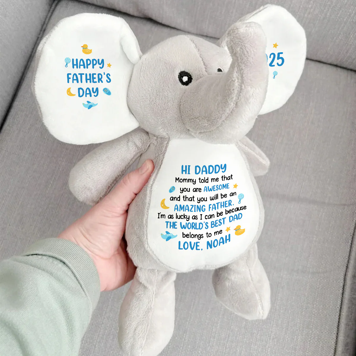 Mama Told Me You Are Awesome - Personalized Stuffed Elephant - Image 3