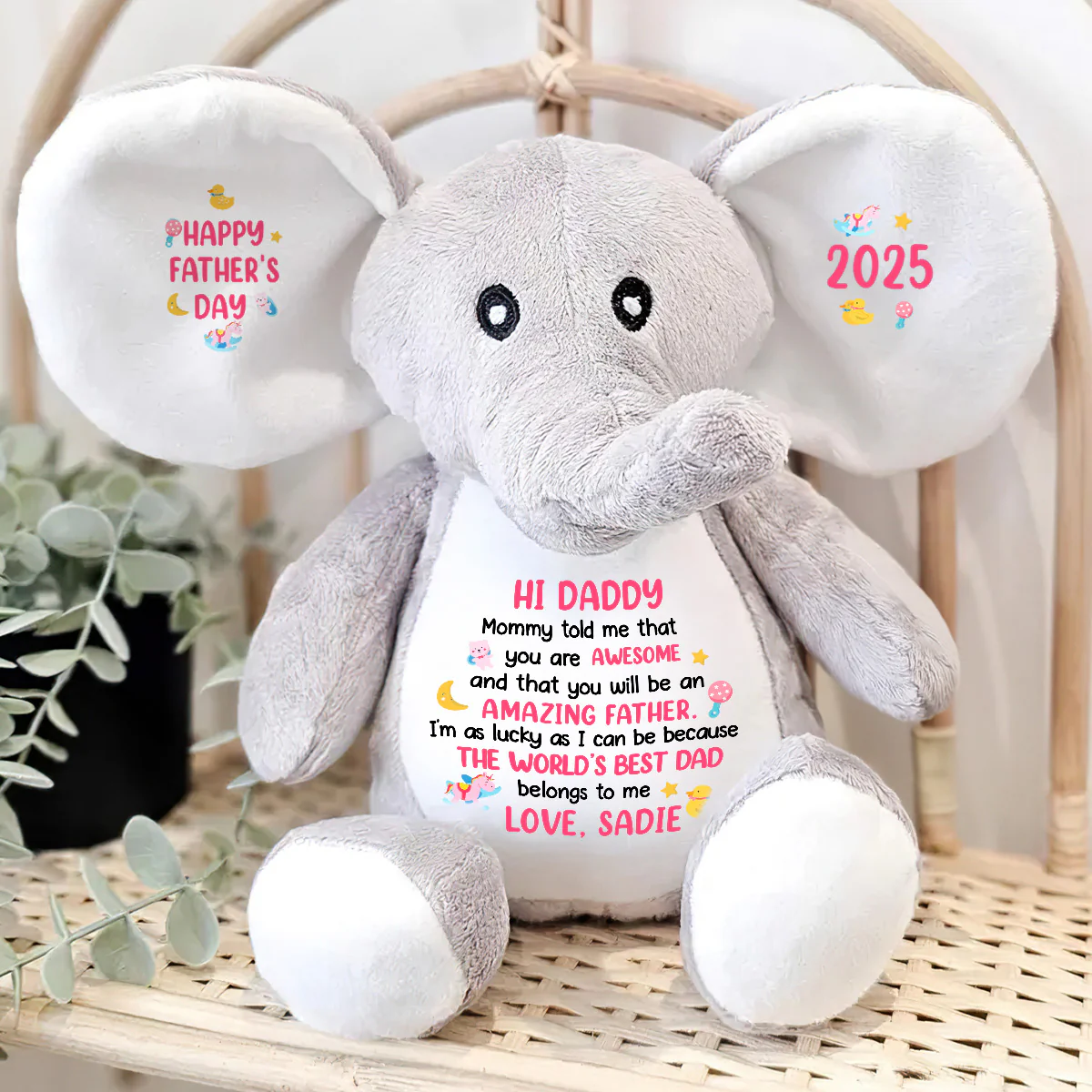 Mama Told Me You Are Awesome - Personalized Stuffed Elephant - Image 4