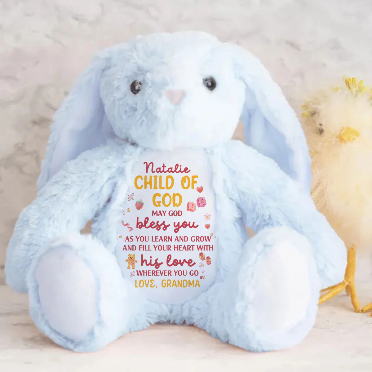 May God Bless You Bunny - Personalized Stuffed Bunny - Image 4