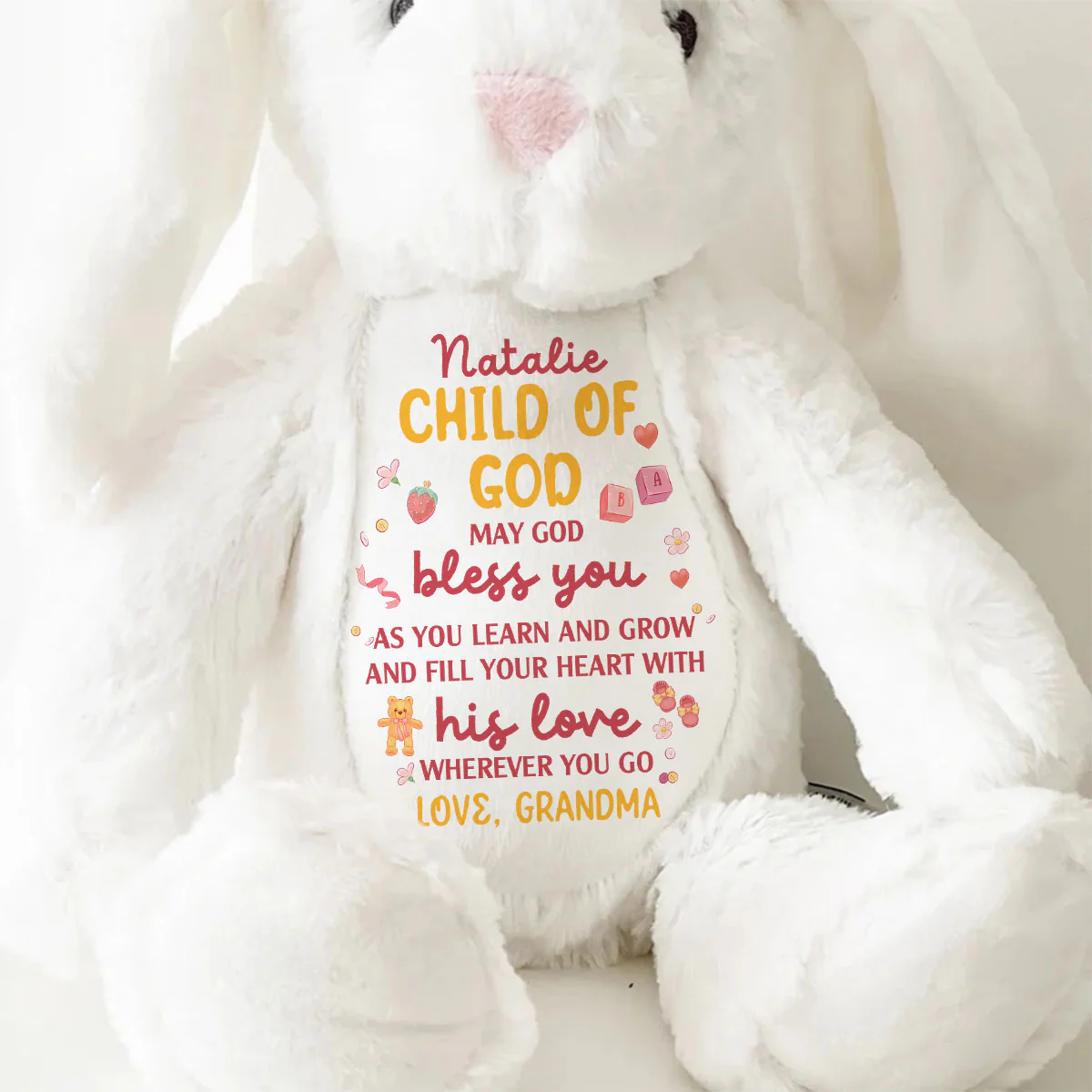 May God Bless You Bunny - Personalized Stuffed Bunny - Image 9