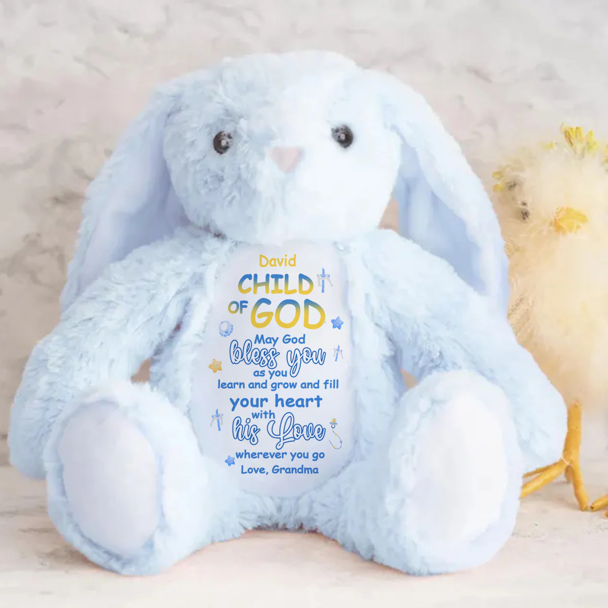 May God Bless You - Personalized Stuffed Bunny - Image 4