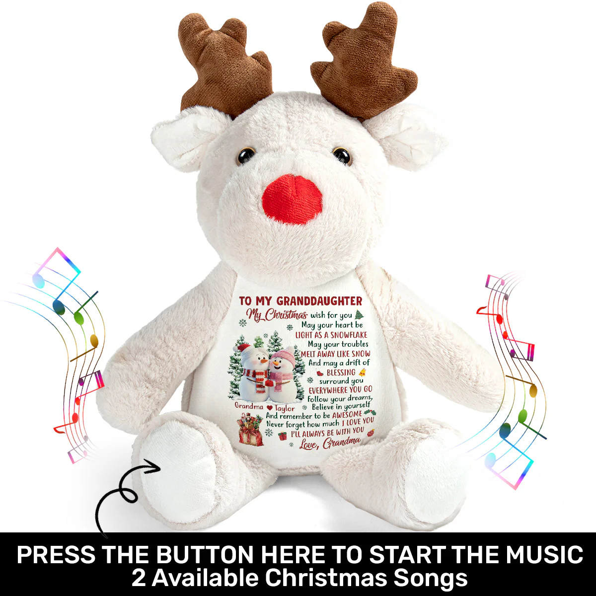 May Your Heart Always Be Light - Personalized Stuffed Reindeer - Image 2