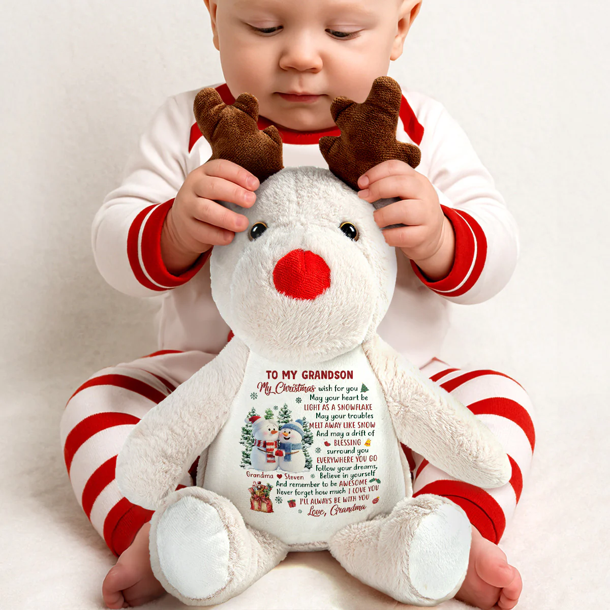 May Your Heart Always Be Light - Personalized Stuffed Reindeer - Image 3