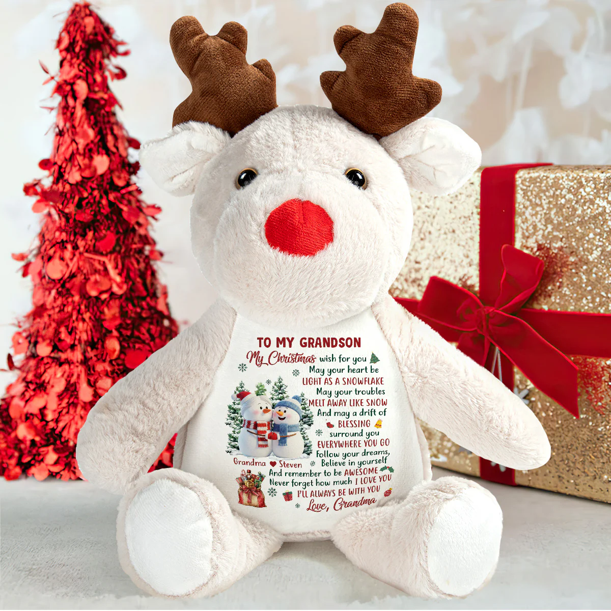 May Your Heart Always Be Light - Personalized Stuffed Reindeer - Image 6