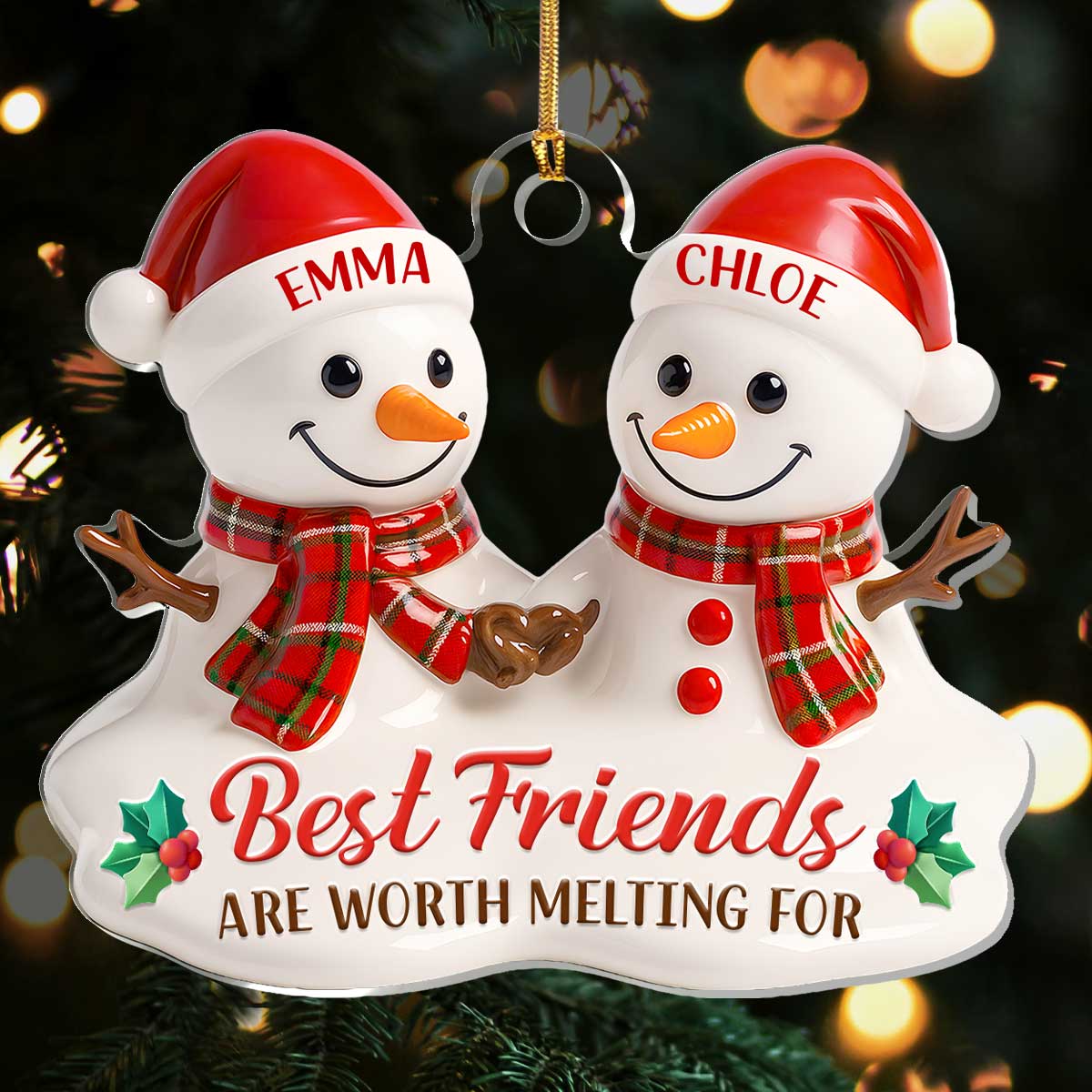Melting Friendship - Personalized 1-Layer Acrylic Ornament