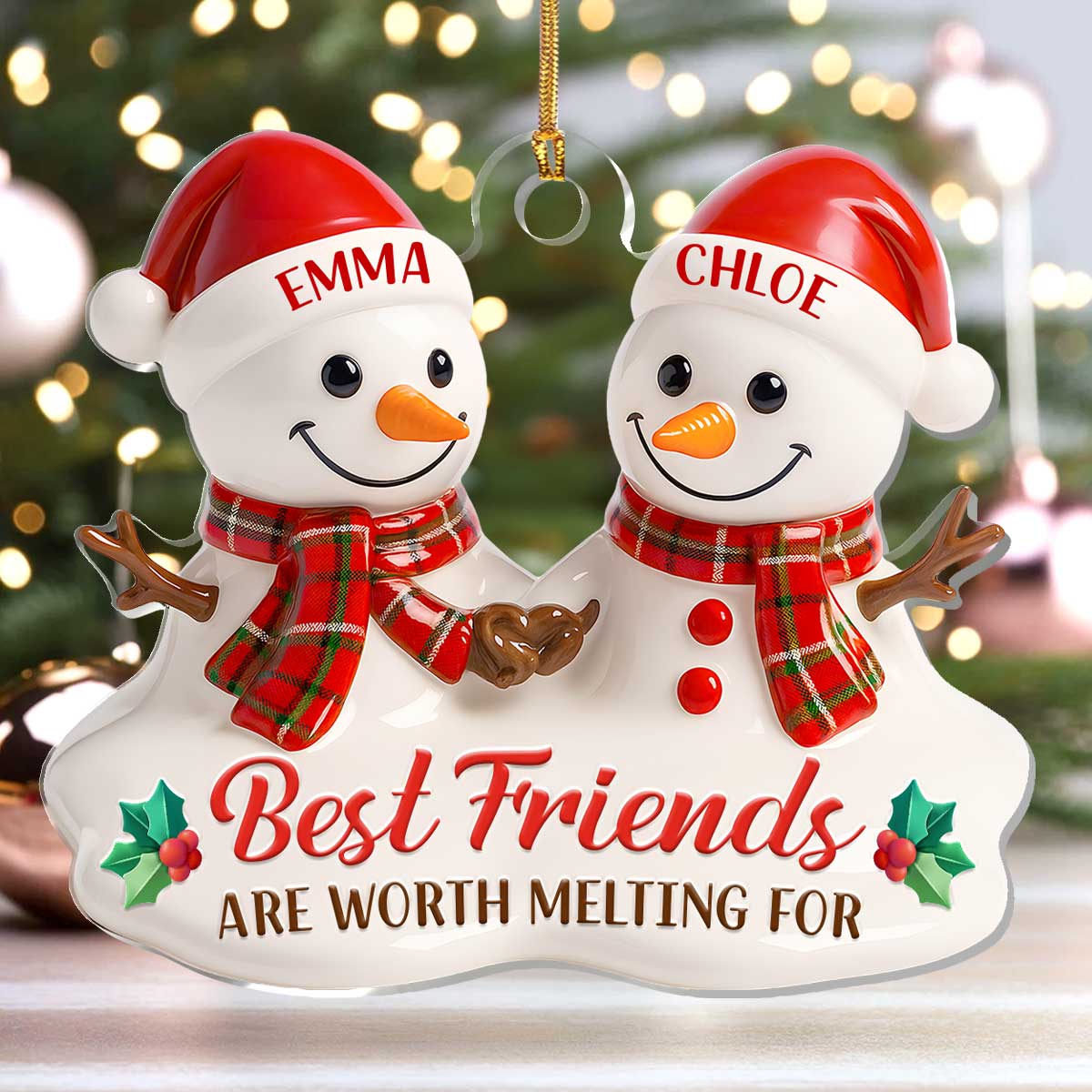 Melting Friendship - Personalized 1-Layer Acrylic Ornament - Image 4