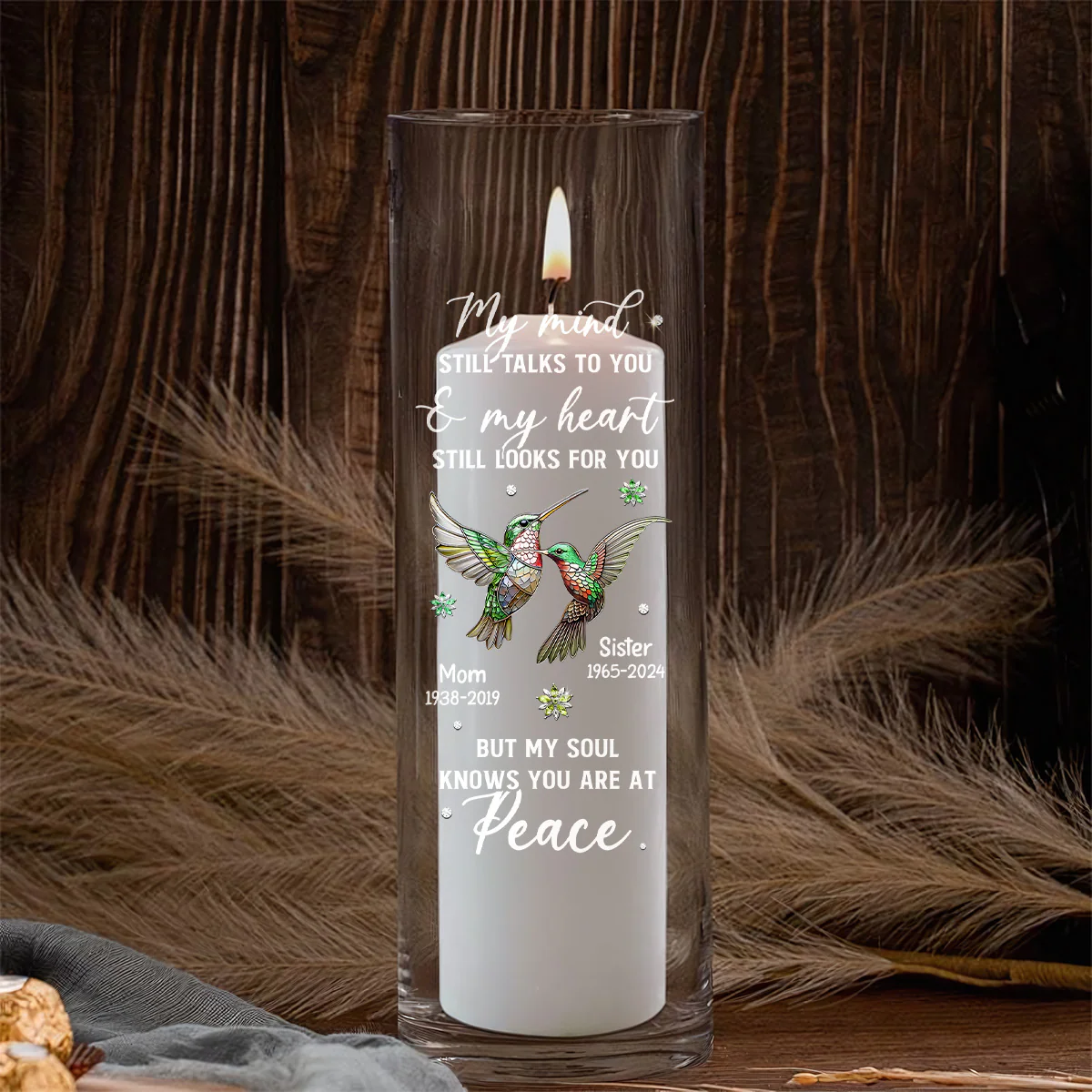 Memorial My Mind Still Talks To You - Personalized Glass Vase - Image 6