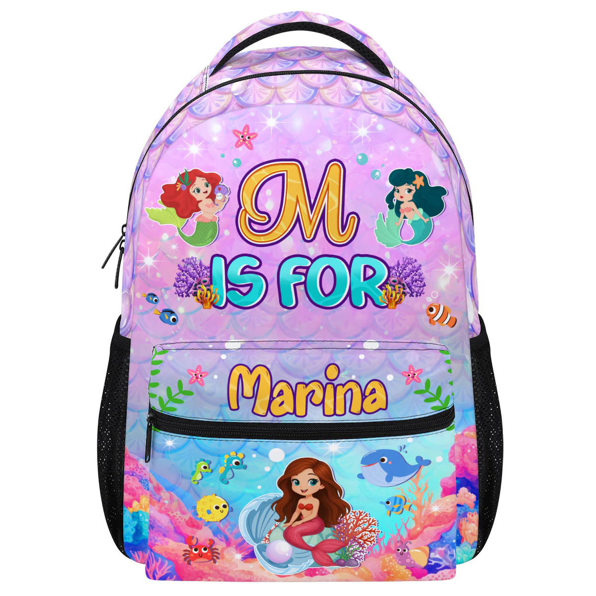 Mermaid Kid's Name - Personalized Backpack