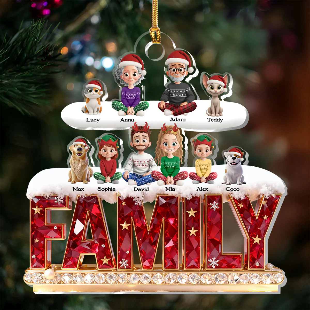 Merry Christmas  - Personalized 1-Layer Acrylic Ornament - Image 6