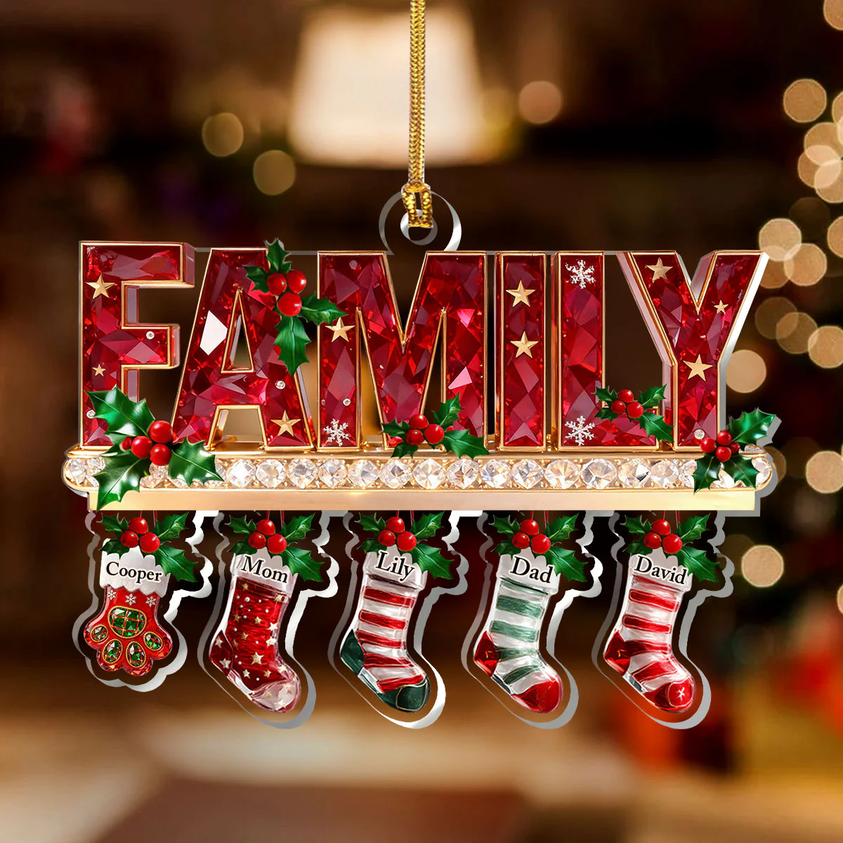 Merry Christmas - Personalized 1-Layer Acrylic Ornament - Image 2