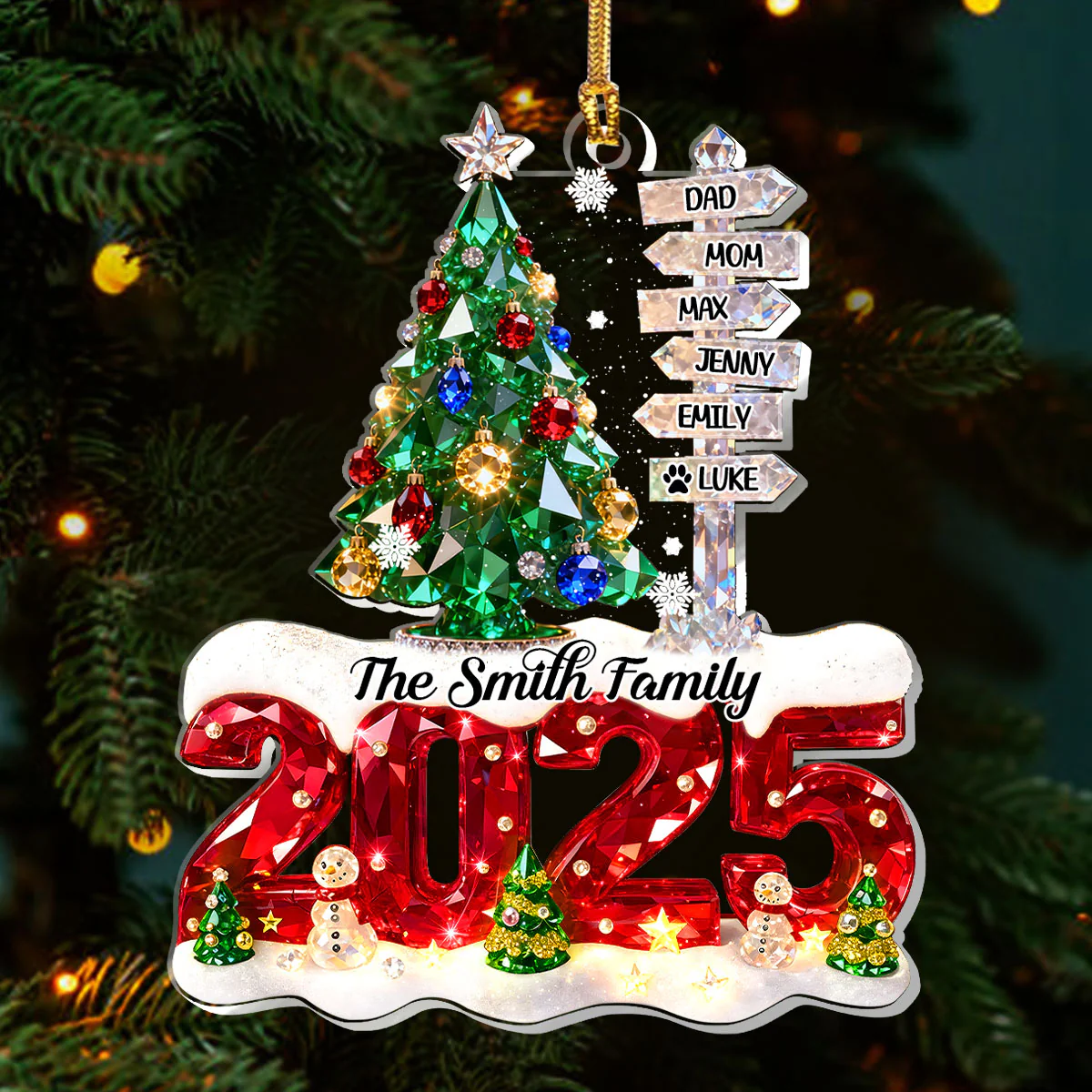 Merry Christmas - Personalized 1-Layer Acrylic Ornament