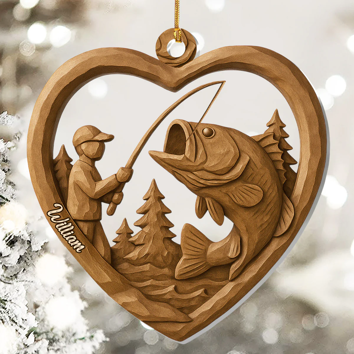 Merry Fishmas - Personalized 1-Layer Acrylic Ornament