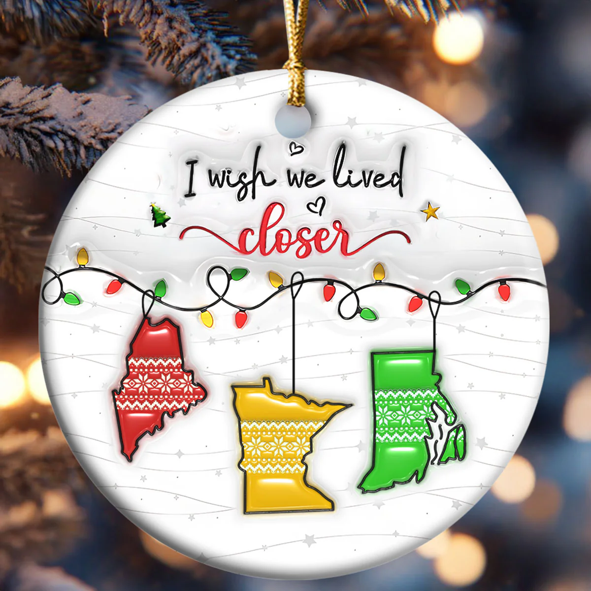 Miles Can’t Break Us - Personalized Round Shaped Ceramic Ornament - Image 6