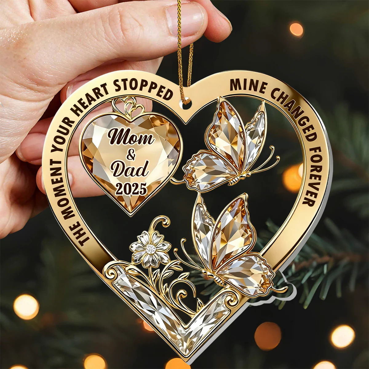 Mine Changed Forever - Personalized 1-Layer Acrylic Ornament - Image 2
