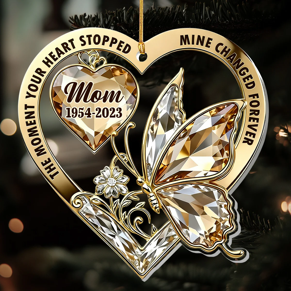 Mine Changed Forever - Personalized 1-Layer Acrylic Ornament - Image 3