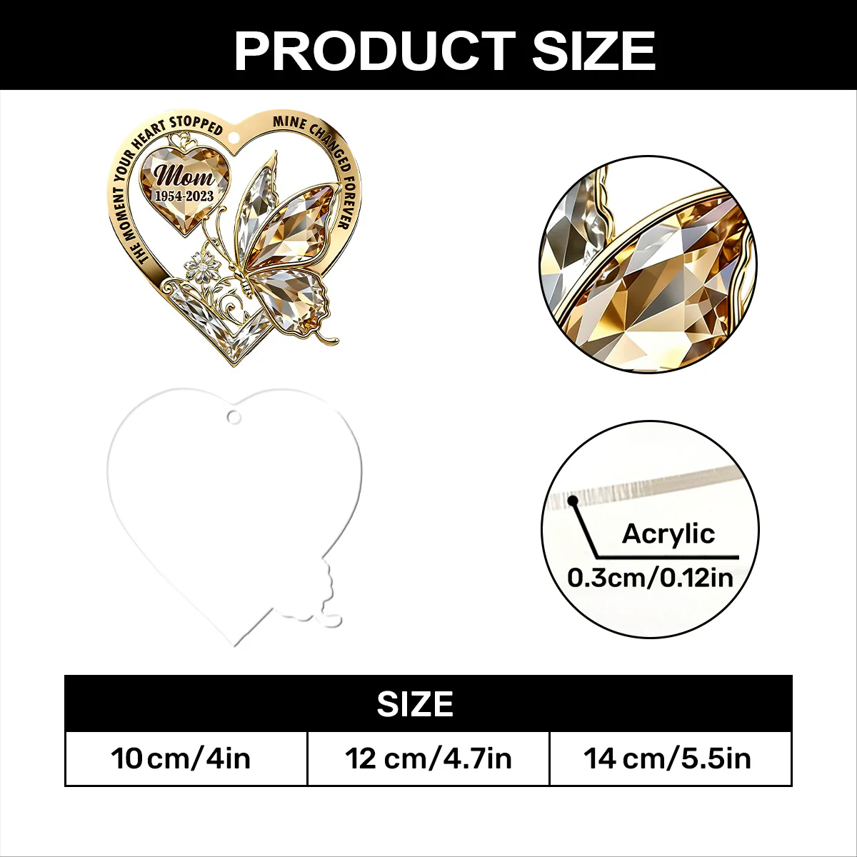 Mine Changed Forever - Personalized 1-Layer Acrylic Ornament - Image 7