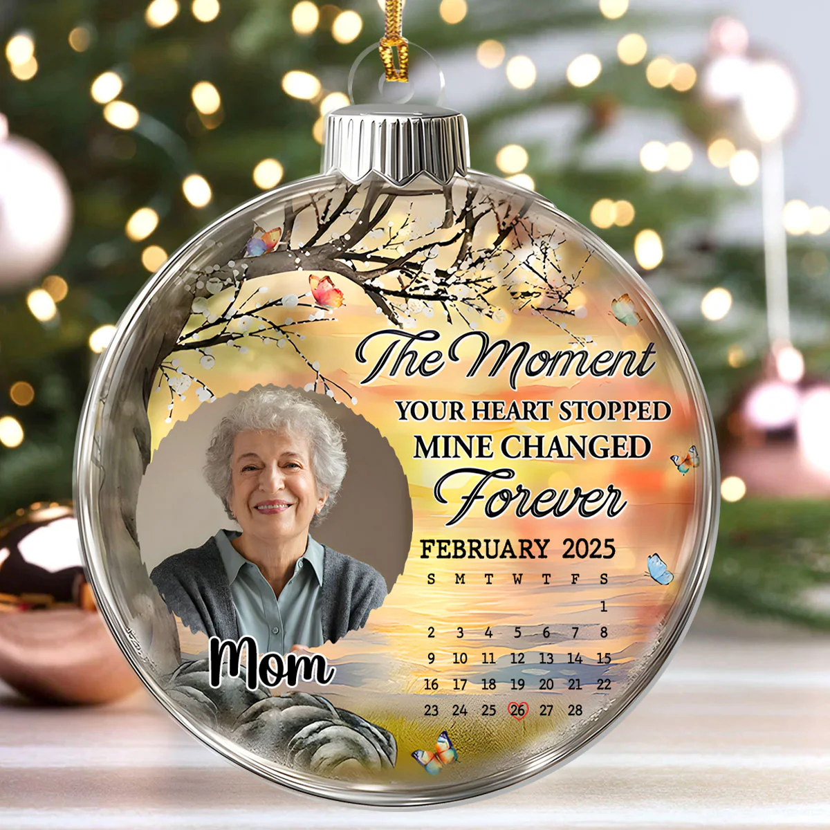 Mine Changed Forever  - Personalized 1-Layer Acrylic Ornament - Image 4