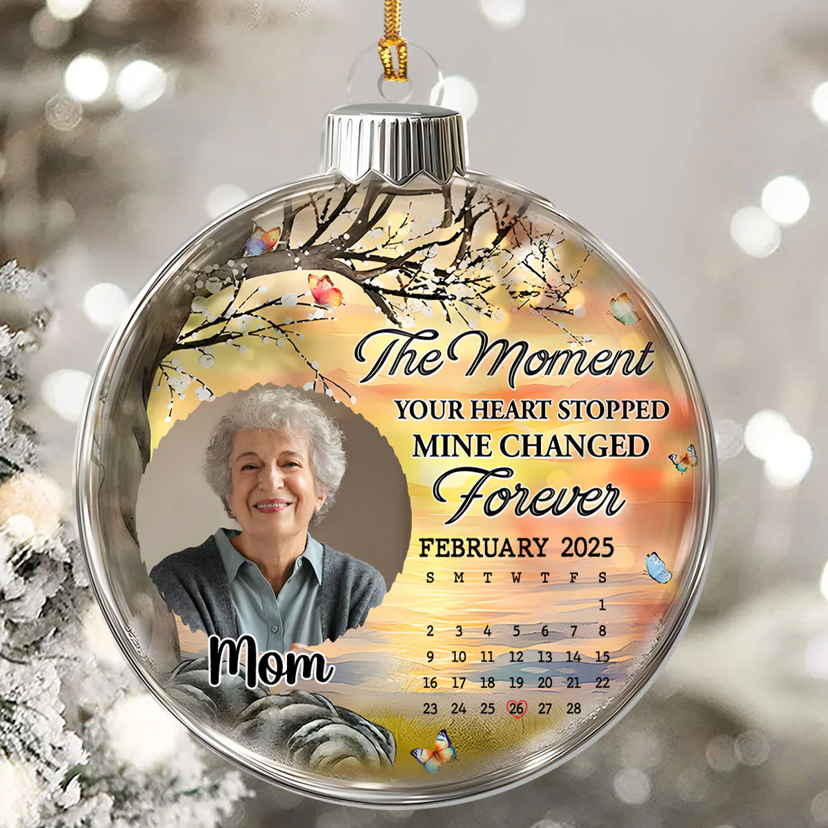 Mine Changed Forever  - Personalized 1-Layer Acrylic Ornament - Image 5
