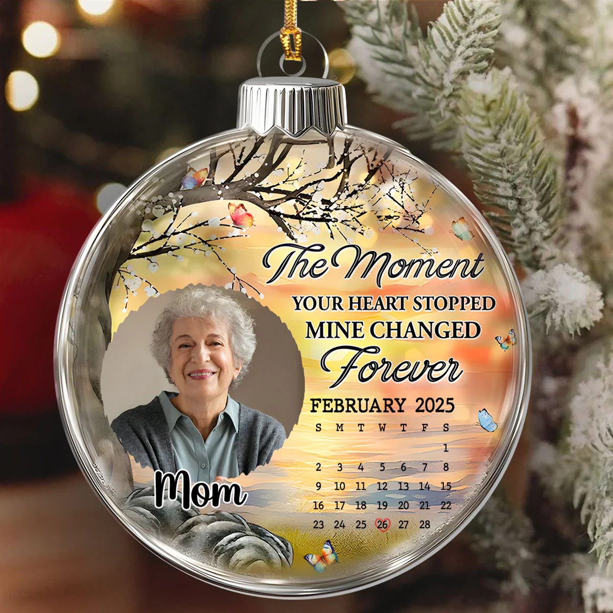 Mine Changed Forever  - Personalized 1-Layer Acrylic Ornament - Image 6