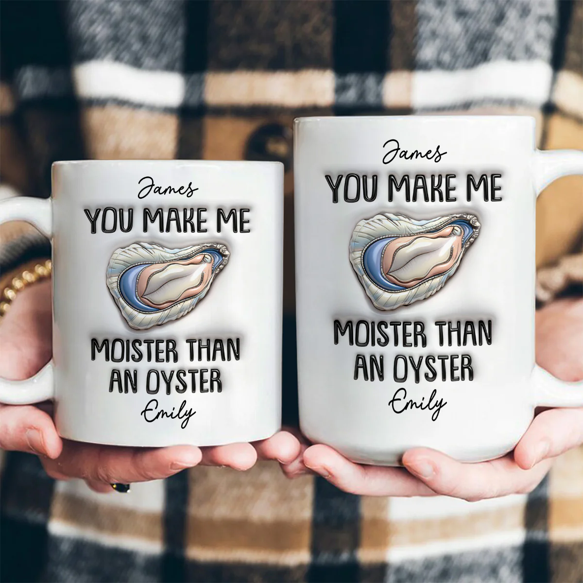 Moister Than An Oyster - Personalized Ceramic Coffee Mug - Image 4