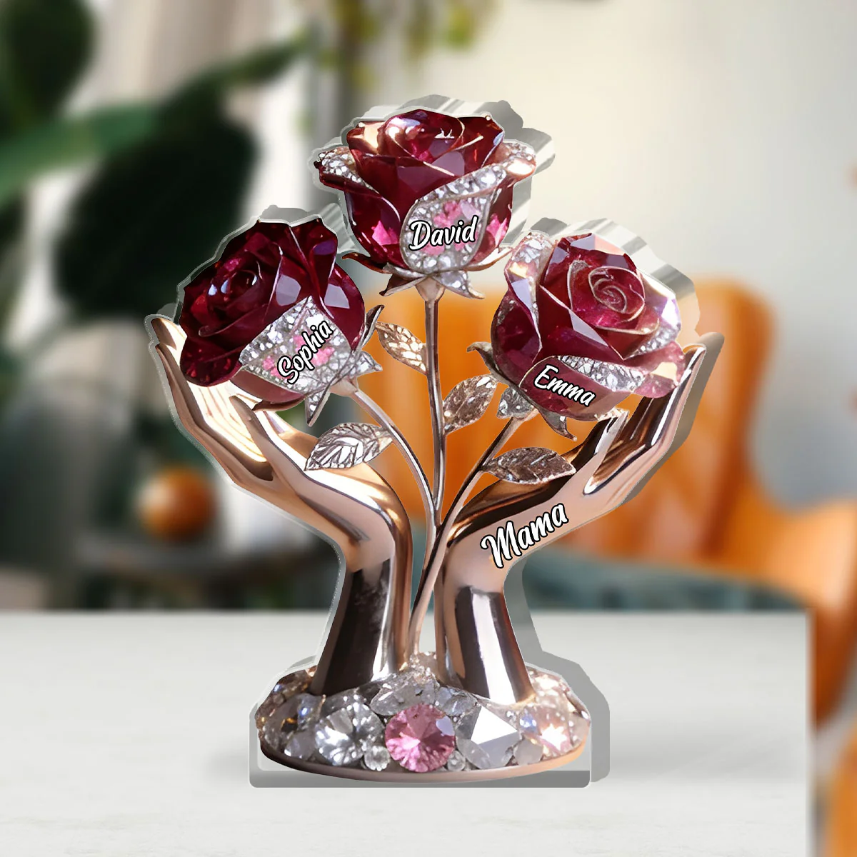 Mom Grandma Rose Tree - Personalized Custom Shaped Acrylic Plaque - Image 3
