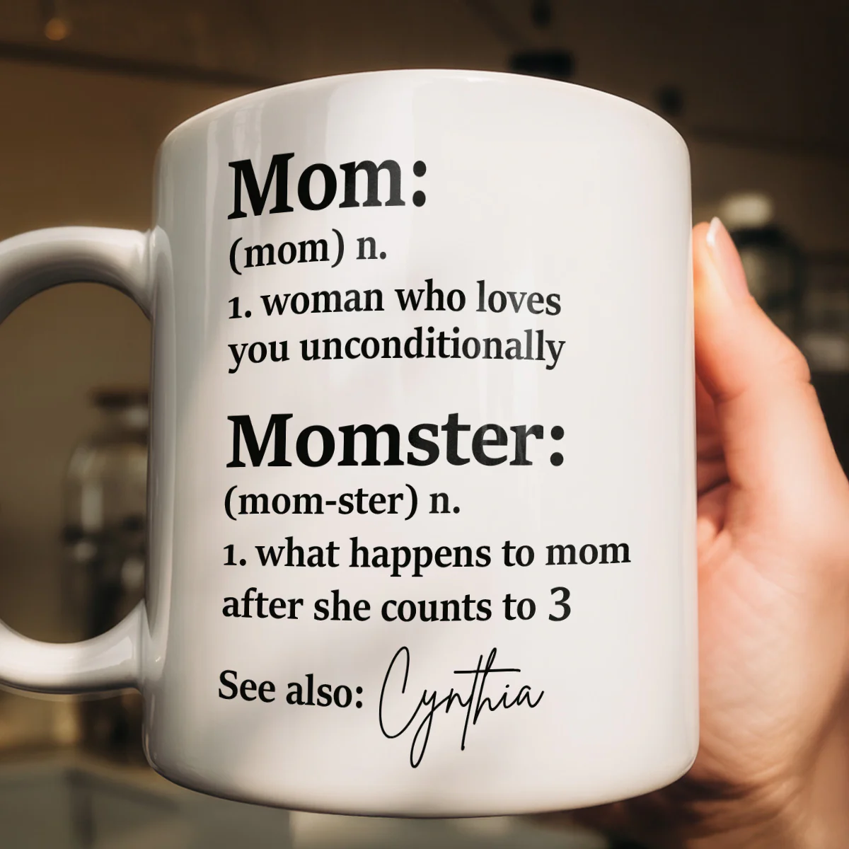 Mom Or Momster - Personalized Ceramic Coffee Mug - Image 2