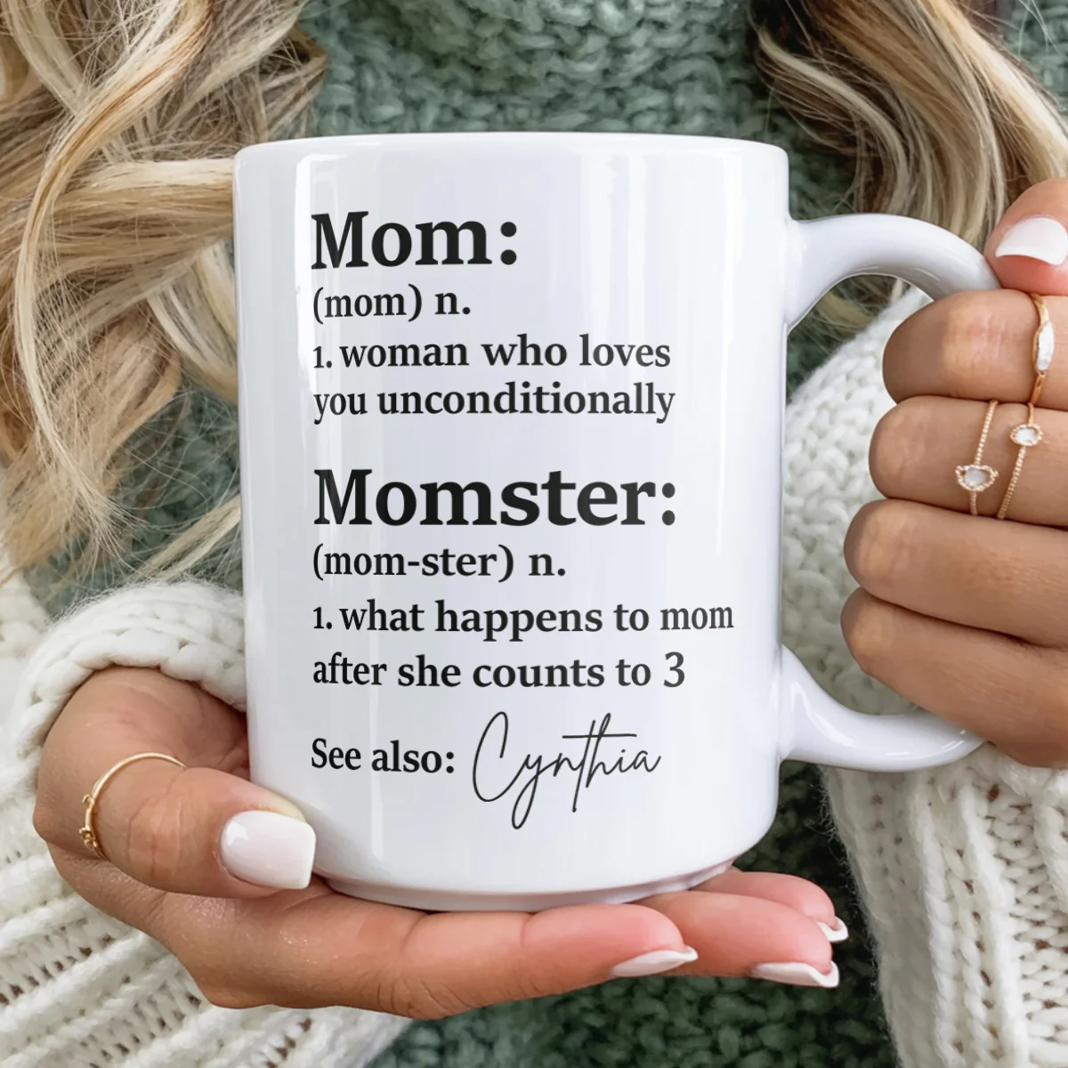 Mom Or Momster - Personalized Ceramic Coffee Mug - Image 6