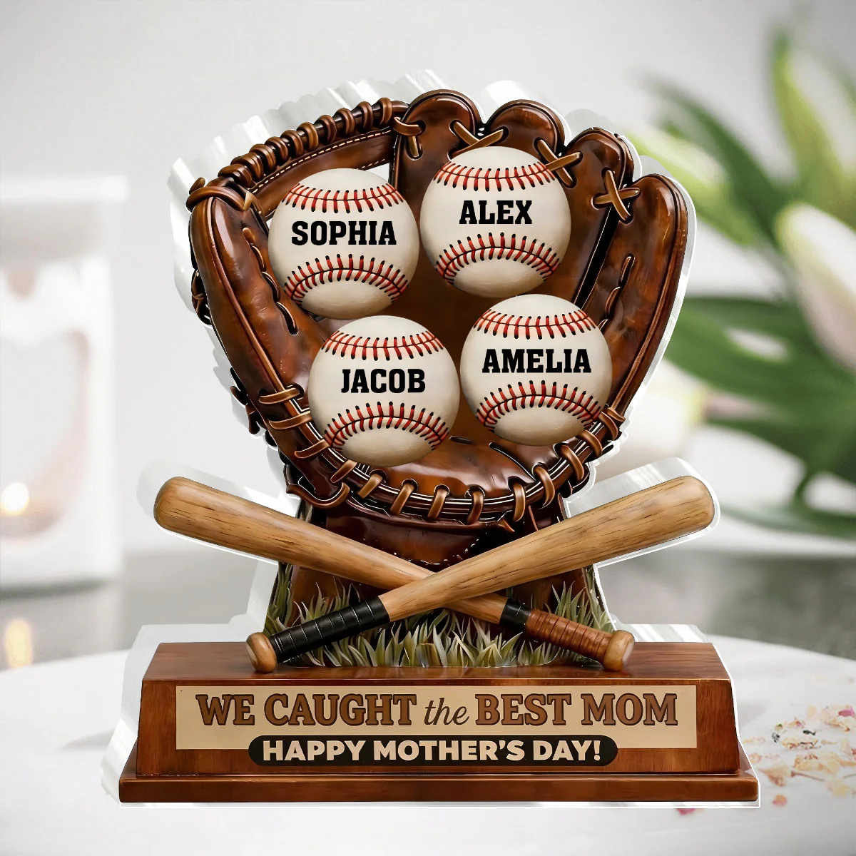Mom's Perfect Catch - Personalized Custom Shaped Acrylic Plaque