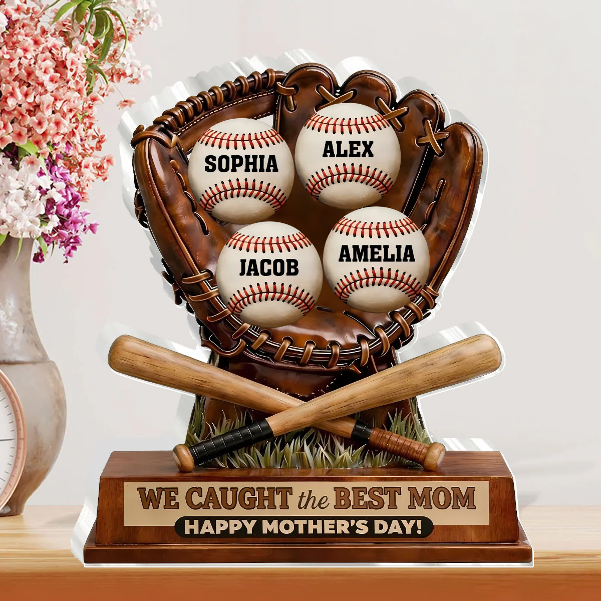 Mom's Perfect Catch - Personalized Custom Shaped Acrylic Plaque - Image 3