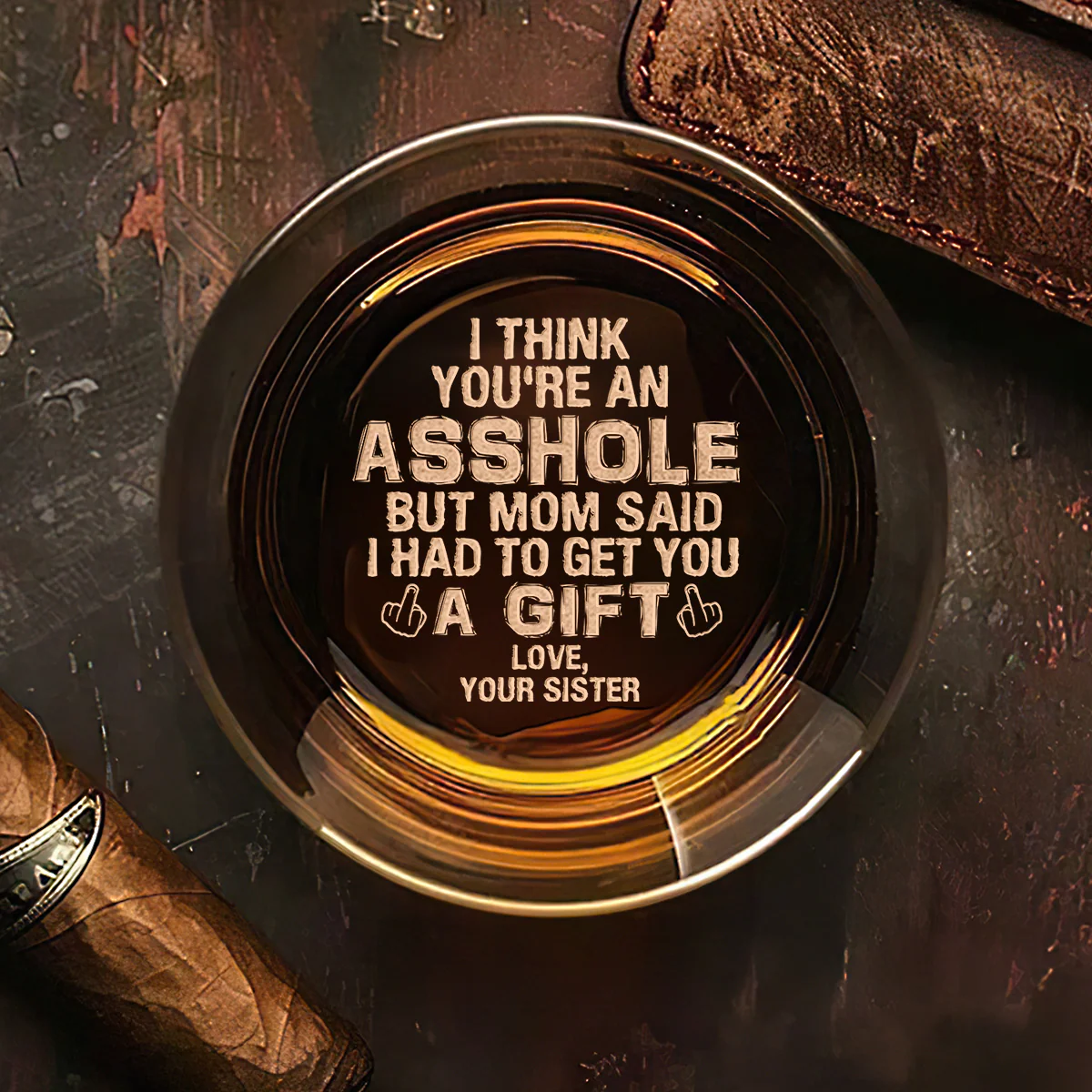 Mom Said I Had To Get You A Gift - Personalized Engraved Whiskey Glass - Image 3