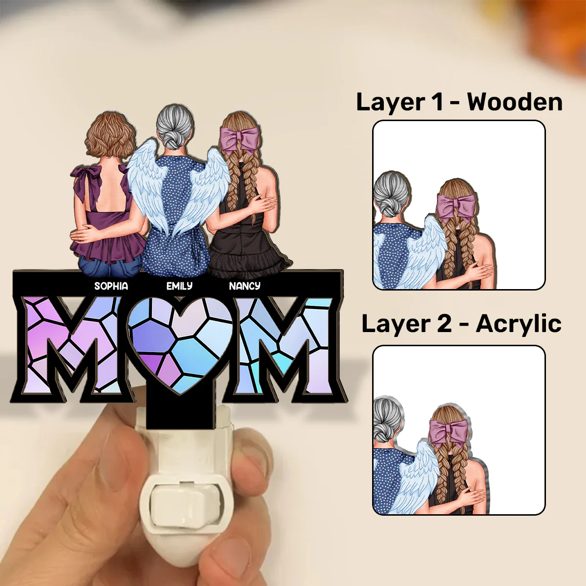Mom We Love You - Personalized Plug-in Night Light - Image 5