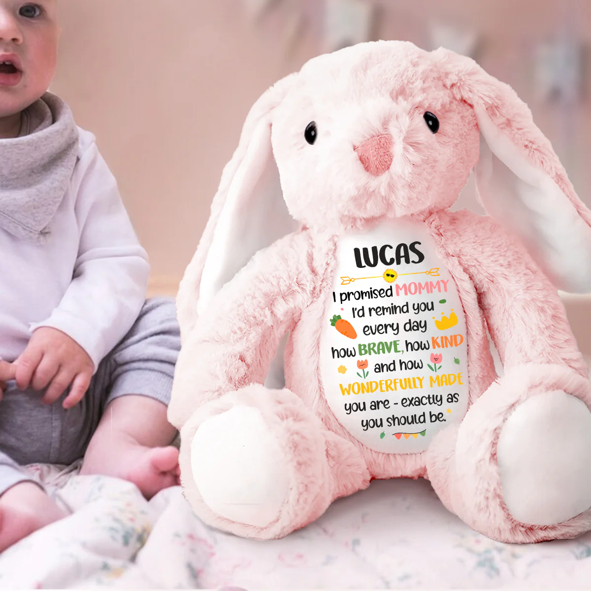 Mommy's Reminder - Personalized Stuffed Bunny - Image 2