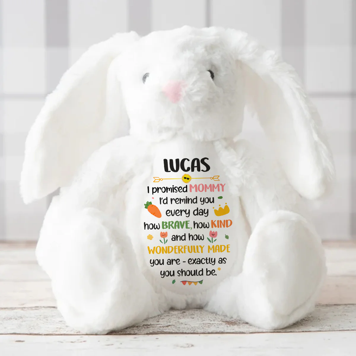 Mommy's Reminder - Personalized Stuffed Bunny - Image 3